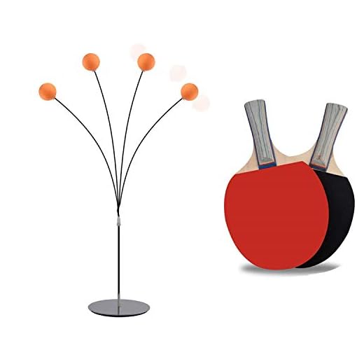 LYM Ping Pong Balls Paddles Set Table Tennis Training Elastic Soft Shaft Equipment Trainer Practice Ball Bulk Children Adult (2 Table Tennis Paddle & 3 Ping-Pong Balls)