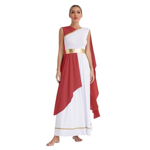 Agoky Vestido de Diosa Griega para Mujer Vestido sin Mangas Vestido Largo de Princesa Traje de Juego de rol Disfraces de Cosplay Carnaval Halloween borgoña M