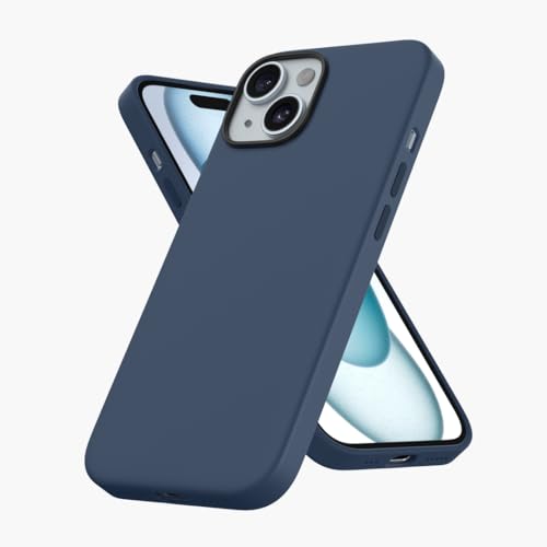 Image of CASEGEAR Silicone Snap Fit Back Cover Case Compatible with iPhone 15 | 8 Feet Drop Protection | Compatible with MagSafe | 360 Protection | Shockproof & Scratch Resistant | Blue