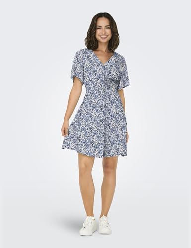 Robe courte ONLY Onlevida pour vos sorties d'été en Bleu Coronet - 2