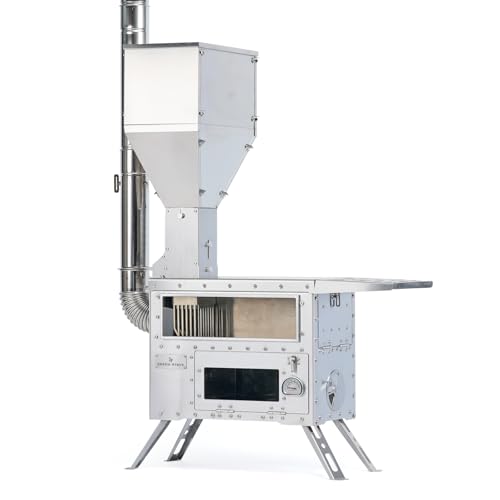 Hori 5 Pellet Stove with Oven for Tent Camping, Portable Wood Bur...