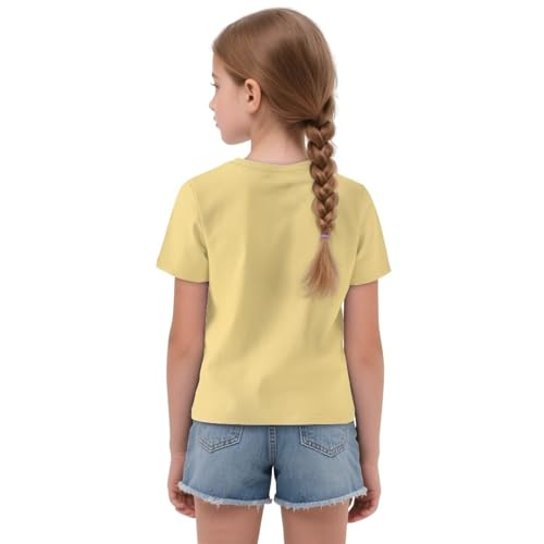 Xhuibop Cute Shirts for Girls Comfy Summer Tops Tie Knot Front Design Tees for Kids 5-122