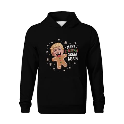 Kids Funny Make Christmas Great Again Boys Girls Lightweight Kangaroo Pocket Fleece Hoodies2