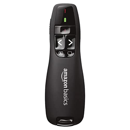 Image of Amazon Basics Wireless Laser Controller for Presentation, with USB Receiver and Battery Indicator (Battery Not Included)