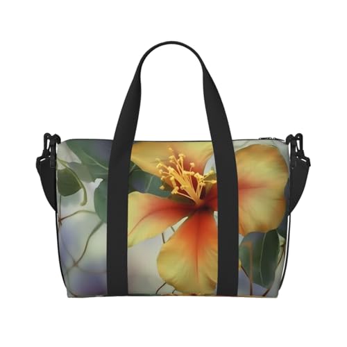 Sac de voyage pour femme en toile motif eucalyptus grand sac de week-end bagage à main