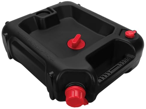 Performance Tool W4076 10-Quart Oil Drain Container, Deep Drain Well, Integrated Handle, Sealing Rubber Gaskets, Black