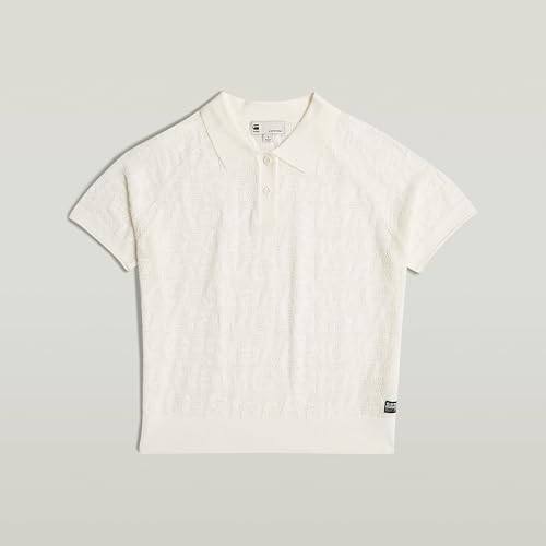 Polo de punto G-STAR mujer pointelle lightweight knitted polo fino 5