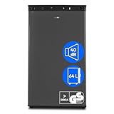 MEDION Gefrierschrank (64 Liter, 85cm hoch, 3 transparente Schubladen, Türanschlag wechselbar, MD37688) grau