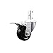 Swivel Square Stem Caster w/3.5? x 1.25? Black Hard Rubber Wheel ? 7/8? x 2? Square Stem with (3) 17/64? Diameter Mounting Holes & Total Lock Brakes ? 285 lbs. Capacity/Caster ? Service Caster Brand