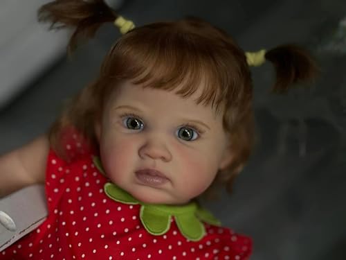 RXDOLL Realistische Reborn Kleinkind-Puppe, 61 cm, große Größe, Reborn-Babypuppen, die aus echtem weichem Stoff, Körpergewichtet, lebensechte Silikon-Babys, Kleinkinder, Mädchen mit verwurzelten – Bild 6