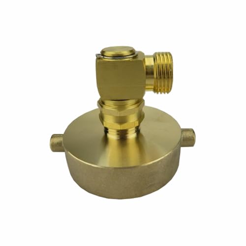 BE-TOOL Brass Fire Hydrant Adapter, High-Pressure Industrial Water Hose Coupling, Hydrant Equipment Fitting for Industrial, Agricultural (2-1/2" NH x3/4" GHT with Elbow Adapter)