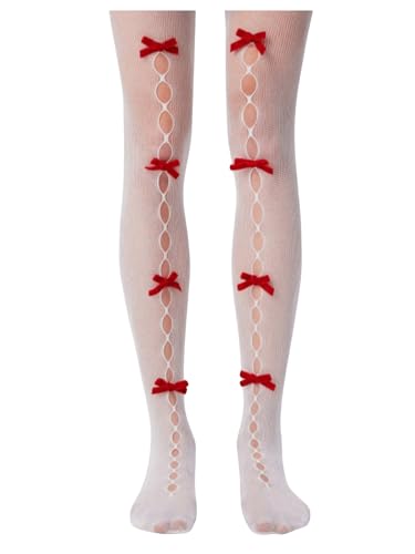 Verdusa Women's Bow Fishnet Tights Mesh Sheer Stockings Pantyhose