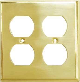 Deltana SWP4771US10B Oil Rubbed Bronze 4-1/2" x 4-1/2" Solid Brass Double Outlet Plate Cover