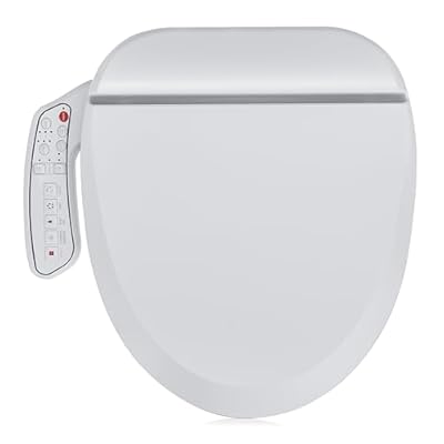 ZMJH ZMA102D Bidet Toilet Seat, Round Smart Unlimited Warm Water, Vortex Wash, Electronic Heated, Warm Air Dryer, Rear and Front Wash, LED Light, Need Electricity, White, (Round)
