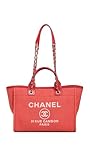 Chanel Women's Pre-Loved Red Canvas Small Deauville, Red, One Size