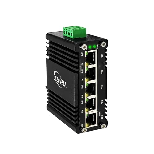 Commutateur PoE Gigabit industriel géré à 5 ports avec montage rail DIN pour boîtier réseau