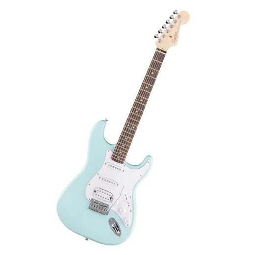 Fender Squier Debut HSS Series Stratocaster Guitarra Eléctrica, Guitarra para Principiantes, con 2 Años de Garantía, Daphne Blue