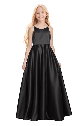 Girls Junior Bridesmaid Dress Satin Flower Girl Dresses Princess Pageant First Communion Dresses4