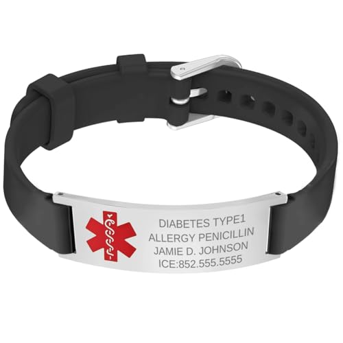 BAIYI HOPE Custom Sport Medical ID Bracelet for Women Personalized SOS First Aid Medic Life Alert...