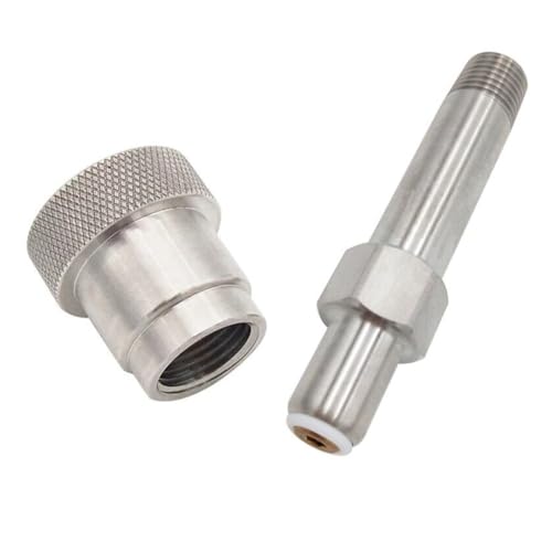 Tool Part for SS-CGA 347 Kit Stainless Steel SCBA Firefighting SS-CGA 347 Kit 1/4 Inch MNPT Hand Tight Nut and 3 Inch Nipple Fitting