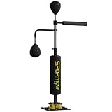 SPORTNOW Boxsack Freistehend 140-205cm Aufblasbar mit Pumpe Saugfuß Schwarz