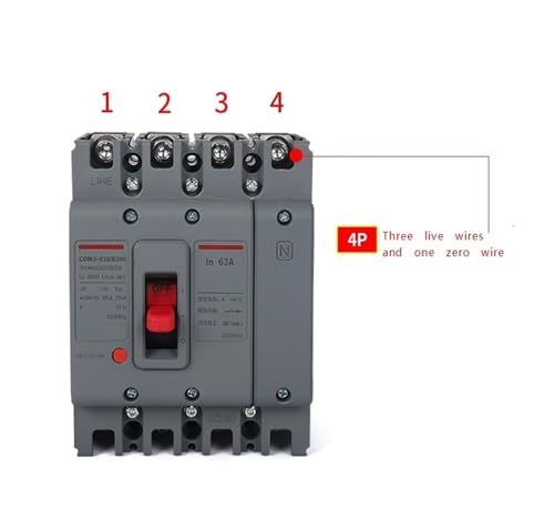 Disjoncteur à boîtier moulé MCCB 125A pour protection circuit triphasé - 4