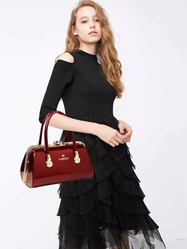 Image of Fashion Leather Women's Top Handle Satchel Crossbody Handbags Diamonds Evening Bag Purses Hard Shoulder Bags | Fashion