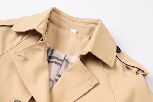 BINPAW Boy's Waterproof British Belted Trench Coat, 4-14 Years3