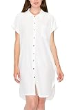 COTTON INNOVATION Women's Swiss Dot Jersey Short Sleeve Shirt Dress Ivory