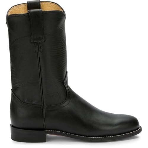 Justin Cora 10" Black Leather Roper Boots for Women - with Round Toe and J-Flex Comfort System Insoles3