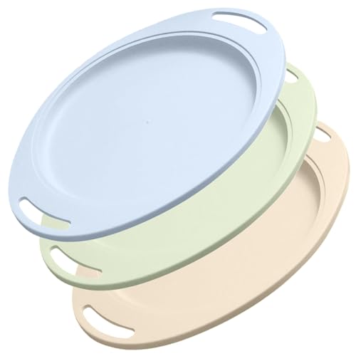Image of Reusable & Unbreakable Food Tray for Parties, Family Gatherings, Holidays Dinner Dishes Great for Sushi, Snacks, Cake, Meat & Appetizers, Cake Fruits Salad Cupcake (34cm, Random, Set of 3)