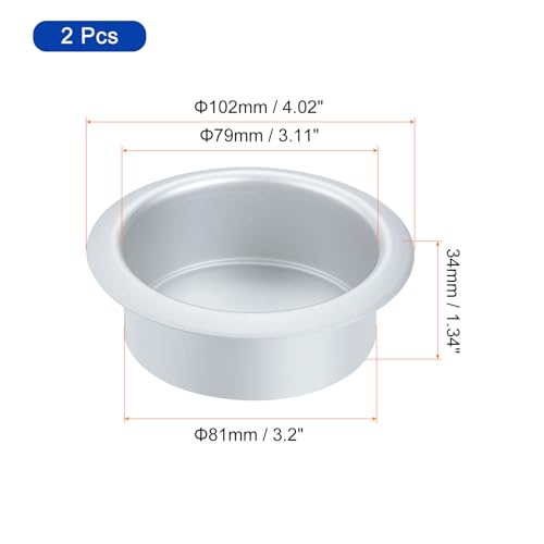 uxcell 2 Juegos Portavasos de Aluminio 1.34 x 4.02 pulg miniatura 2