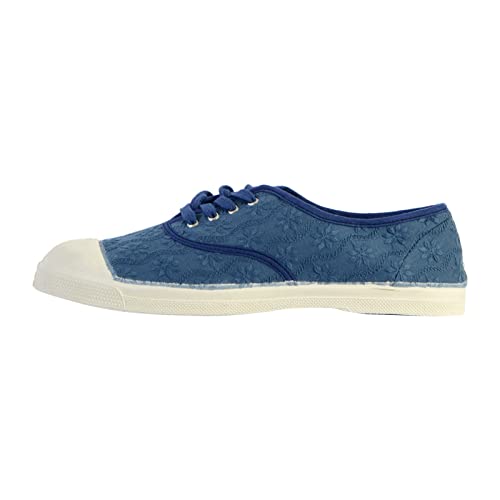 Bensimon Lienzo con cordón bordado inglés azul, Azul oscuro., 37 EU