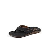 REEF Mens Offshore Flip Flop, Cushion Footbed, Arch Support, Durable Outsole, Black/Gum, 9