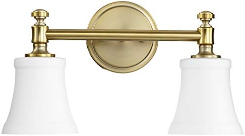 2Lt STN Opal Vanity Brass Brass Bathroom Fixtures