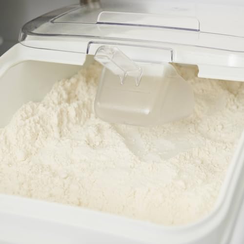 Rubbermaid Commercial Products ProSave Shelf-Storage Ingredient Bin With Scoop, 600-Cup capacity, Plastic, White, Sliding Lid, Container with Wheels for Kitchen/Restaurant Food Organization by Rubbermaid Commercial Products - Image 3