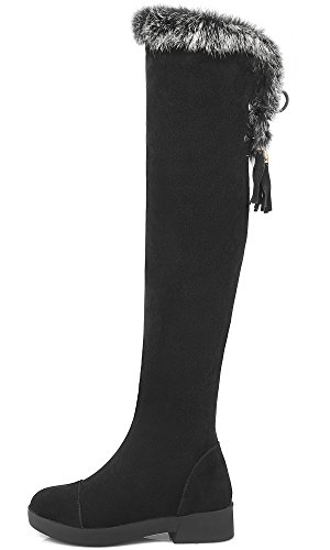 thigh high fuzzy boots