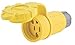 Hubbell Wiring Systems 27W75HBK Twist-Lock TPE Watertight Connector, 3 HP, 20 amp, 3-Phase 250VAC, 3-Pole, 4-Wire Grounding, L15-20R, Black