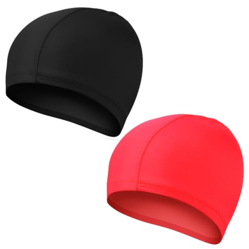 UENXRXE 2 St&uuml;ck Badekappe F&uuml;r Kinder Erwachsene,Komfort Stoff Schwimmhaube Badehaube Badem&uuml;tze F&uuml;r M&auml;dchen Jungen Damen Herren,Badekappe Kinder Jungen