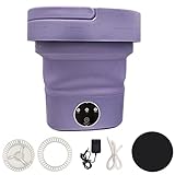 Flylin Portable Washing Machine Drying Washing Machine Foldable Mini Small Washer 6.5L Half Automatic Washt for Baby Clothes Underwear Apartment Camping RV Travel (Purple)