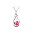 Produktbild Pinhan Fashion Wishing Flasche Anhänger Halskette Shiny Heart Cut Zirkonia Strass Schlüsselbein Kette Schmuck für Frauen, Rose rot