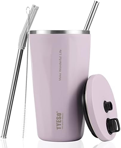 Olerd Tumbler with Straw and Lid, 600ml Iced Coffee Cup & Thermal Cup