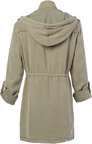 Angie Women's Military Green Vintage Wash Jacket2