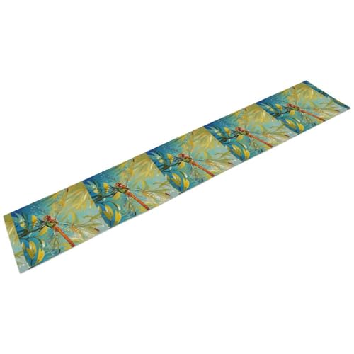 Chemin de table libellule de qualité supérieure 34 x 183 cm - 2
