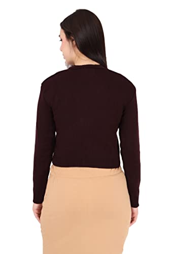 Image of Women Winter Wear V-Neck Full Sleeves Regular Fit Woollen Blouse