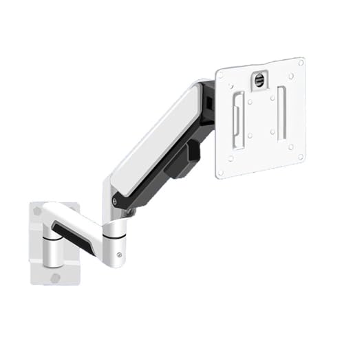 Monitor Stand Single Monitor Mount Arm Fits 10-32 Inch Screens within 19.8 lbs, Single Monitor Wall Mount Full Motion Gas Spring Monitor Arm with VESA Mount, White 27 inch Monitor Stand