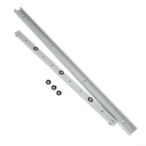 Barra di scorrimento per la lavorazione del legno, tipo 30, 600 mm, con combinazione di limite, binario professionale per sega da tavolo per carpenteria (binario a T da 600 mm + barra per mitra da 450