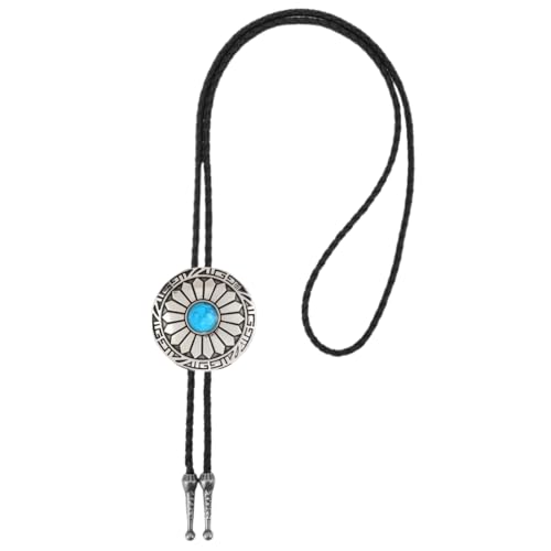 OGLYMRA Cravatta uomo e donna, Bolo Tie, Cravatta nera in cuoio, Unisex, Western, Multicolore
