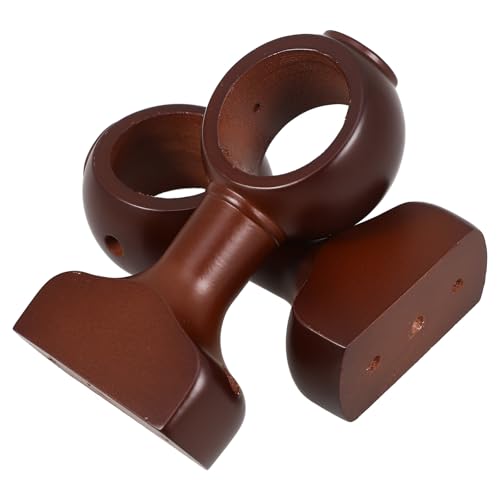 Didiseaon Soportes para Barras de Cortina de Madera 2 Piezas Diseño Adaptable para Varillas Simples y Dobles, Montaje en Techo o Pared, Uso en Sala de Estar y Dormitorio