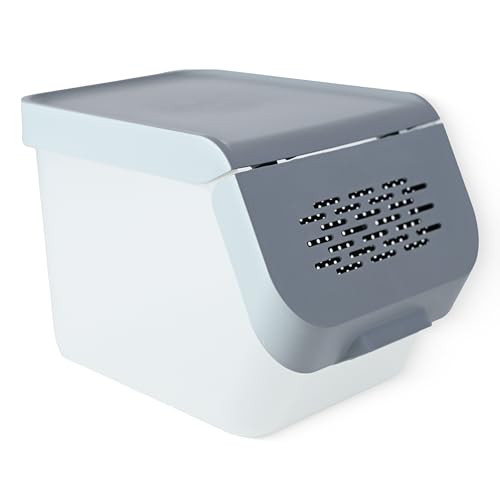 Go Practic Aufbewahrungsbox 10L Für Küche Aufbewahrung Von Obst Gemüse Küchenutensilien Behälter Kartoffel Zwiebel Knoblauch Kartoffelaufbewahrung Kartoffelbox Mit Entnahmeklappe Küchenzubehör